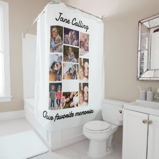 Personalisierte moderne Freunde 10 FotoCollage Duschvorhang
