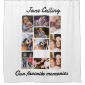 Personalisierte moderne Freunde 10 FotoCollage Duschvorhang (Vorderseite)