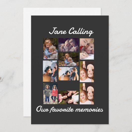 Personalisierte moderne Freunde 10 FotoCollage Einladung (Vorne/Hinten)