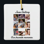 Personalisierte moderne Freunde 10 FotoCollage Keramikornament<br><div class="desc">Personalisiert Modern Friends 10 Foto Collage. Erstellen Sie Ihr eigenes Geschenk für Ihren Freund,  fügen Sie 10 Ihrer besten Fotos mit Ihrem Freund und den Namen der Person. Perfekte Geschenkidee für Freunde.</div>