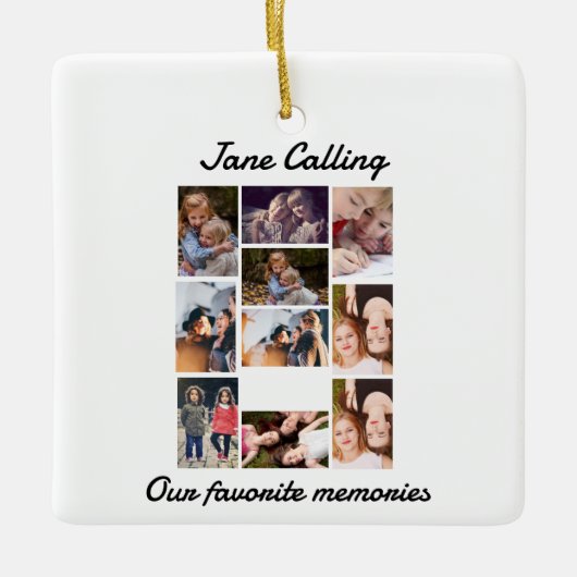 Personalisierte moderne Freunde 10 FotoCollage Keramikornament (Vorderseite)