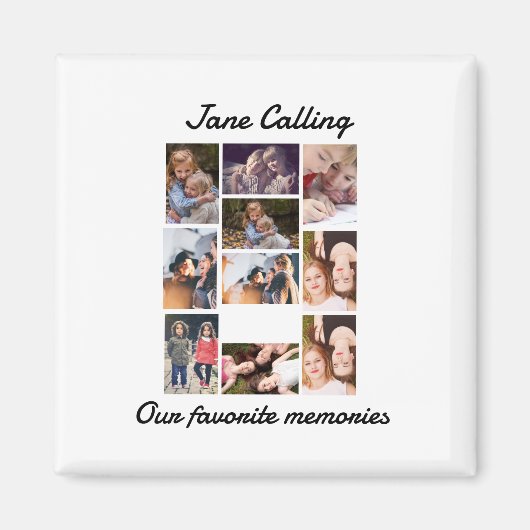 Personalisierte moderne Freunde 10 FotoCollage Magnet (Vorne)