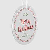 Personalisierte moderne frohe Weihnachtsgrenze Ornament (Vorderseite)