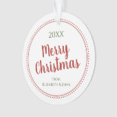 Personalisierte moderne frohe Weihnachtsgrenze Ornament (Vorderseite)