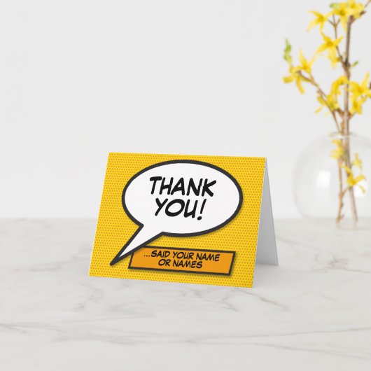 Personalisierte moderne Fun Speech-Blase Karte (Gelbe Blume)