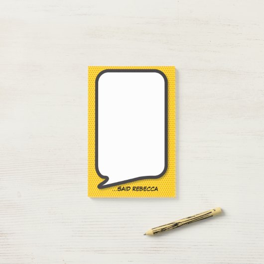 Personalisierte Moderne Funny Speech Bubble Post-it Klebezettel (Auf Schreibtisch)