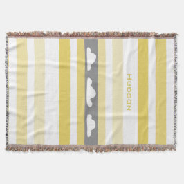 Personalisierte, moderne, gelbe Streifen Decke