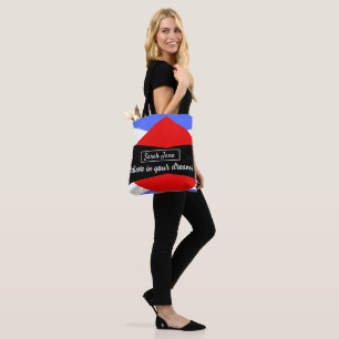 Personalisierte moderne geometrische Rot & Blau Tasche