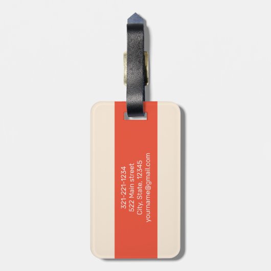 Personalisierte moderne Gepäckanhänger für Männer (Rückseite vertikal)