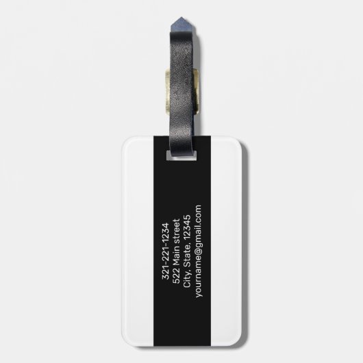 Personalisierte moderne Gepäckanhänger für Männer (Rückseite vertikal)