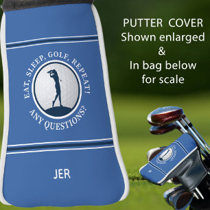 Personalisierte moderne Golferin Monogramm Blau Da Golf Headcover