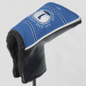 Personalisierte moderne Golferin Monogramm Blau Da Golf Headcover (3/4 Vorderseite)