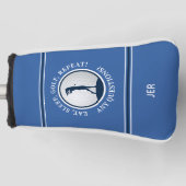 Personalisierte moderne Golferin Monogramm Blau Da Golf Headcover (Vorderseite)