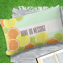 Personalisierte, moderne, grüne Zitrusfrüchte Lendenkissen