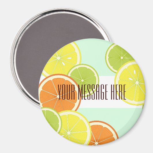 Personalisierte, moderne, grüne Zitrusfrüchte Magnet (Vorderseite/Rückseite)