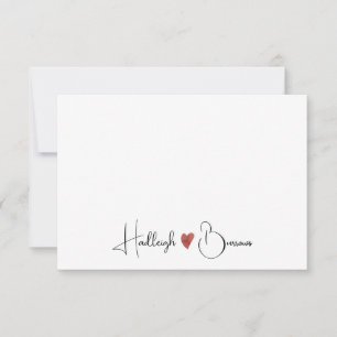 Personalisierte moderne handgeschriebene Schriftar Mitteilungskarte