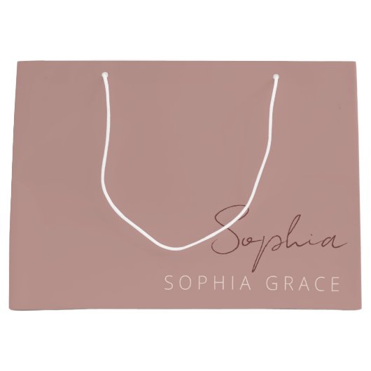 Personalisierte, moderne, handgeschriebene Script- Große Geschenktüte (Vorderseite)