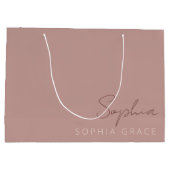 Personalisierte, moderne, handgeschriebene Script- Große Geschenktüte (Rückseite)