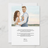 Personalisierte moderne Hochzeit 2 Fotos Dankeskarte (Rückseite)