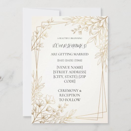 Personalisierte moderne Hochzeit Einladung (Vorderseite)