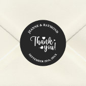 Personalisierte moderne Hochzeitsskripte Vielen Da Runder Aufkleber