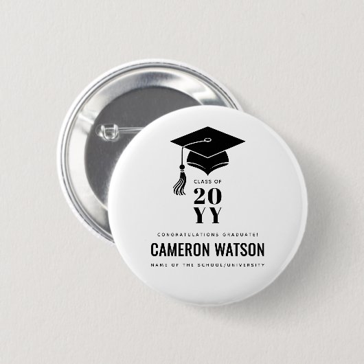 Personalisierte moderne Hut- und Quasten-Abschluss Button (Vorne & Hinten)