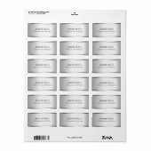 Personalisierte moderne Imitate Silver Metallic Lo Adressaufkleber (Vorne)