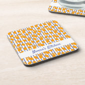 Personalisierte moderne italienische Küche Lemons Getränkeuntersetzer (Linke Seite)