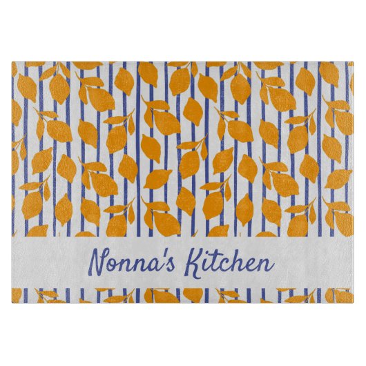 Personalisierte moderne italienische Küche Lemons Schneidebrett (Vorderseite)