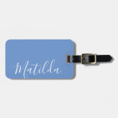 Personalisierte moderne Kalligrafie Lila Gepäckanhänger (Vorderseite horizontal)