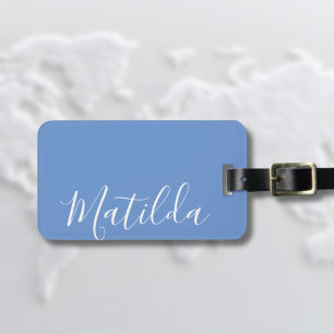 Personalisierte moderne Kalligrafie Lila Gepäckanhänger