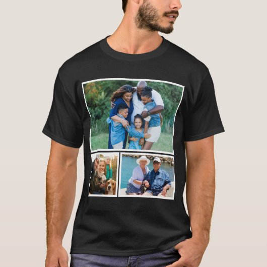 Personalisierte moderne Keepake-FotoCollage T-Shirt (Vorderseite)