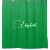 Personalisierte moderne Kelly Green Template Duschvorhang (Vorderseite)