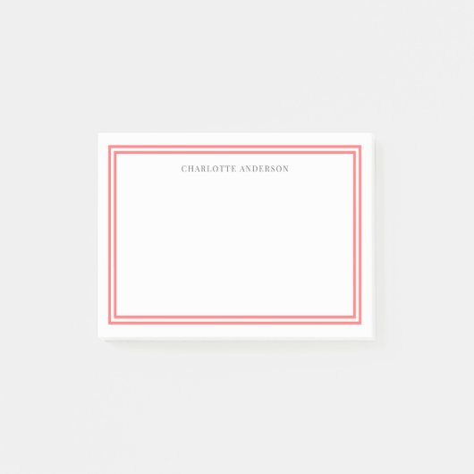 Personalisierte, moderne, klassische Grenzen Post-it Klebezettel (Vorderseite)