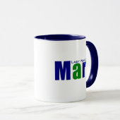 Personalisierte Moderne "Mary" in Deep Green und B Tasse (VorderseiteRechts)
