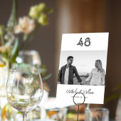 Personalisierte moderne Minimal-Foto-Hochzeit Tischnummer
