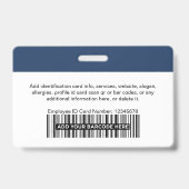Personalisierte moderne Mitarbeiter-Foto-ID-Sicher Ausweis (Rückseite)