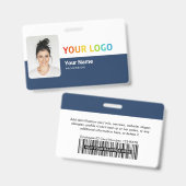 Personalisierte moderne Mitarbeiter-Foto-ID-Sicher Ausweis (Vorder- & Rückseite)