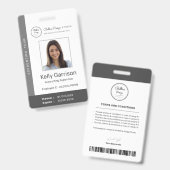 Personalisierte moderne Mitarbeiter-ID mit Barcode Ausweis (Vorder- & Rückseite)