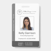 Personalisierte moderne Mitarbeiter-ID mit Barcode Ausweis (Vorderseite)