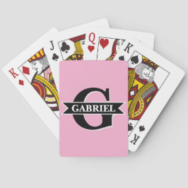 Personalisierte moderne Monogram Name Poker Cards Spielkarten