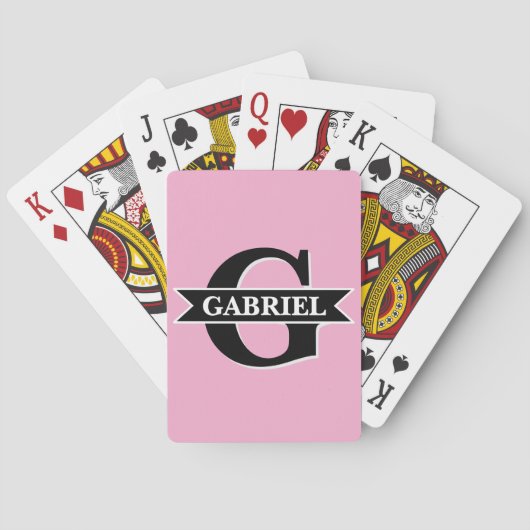 Personalisierte moderne Monogram Name Poker Cards Spielkarten (Rückseite)