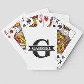 Personalisierte moderne Monogram Name Poker Cards Spielkarten (Rückseite)