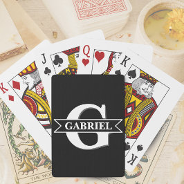 Personalisierte moderne Monogram Name Poker Cards Spielkarten
