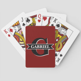 Personalisierte moderne Monogram Name Poker Cards Spielkarten