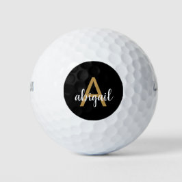 Personalisierte moderne Monogramm Name Girl Gold B Golfball