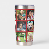 Personalisierte moderne Multifoto-Collage mit Mono Thermobecher (Rückseite)