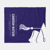 Personalisierte moderne Mütze und Quaste Abschluss Fleecedecke (Vorderseite (Horizontal))