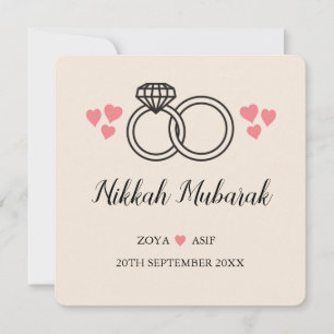 Personalisierte moderne Nikkah Wedding Mubarak Car Feiertagskarte