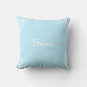 Personalisierte moderne Pastellblaue Typografie Na Kissen